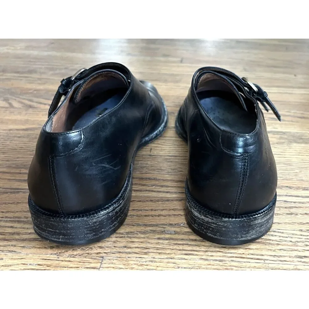 Salvatore Ferragamo Black Monk Strap Leather Buckle Dress Shoes   Mens Size 10.5 - Picture 4 of 9